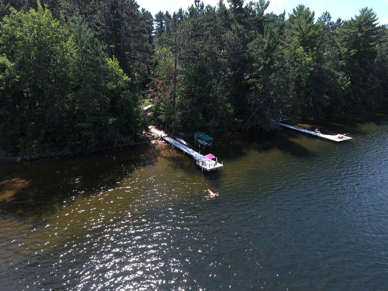 Romantic Suite Rental with a Private Deck on Deer Lake, Wisconsin