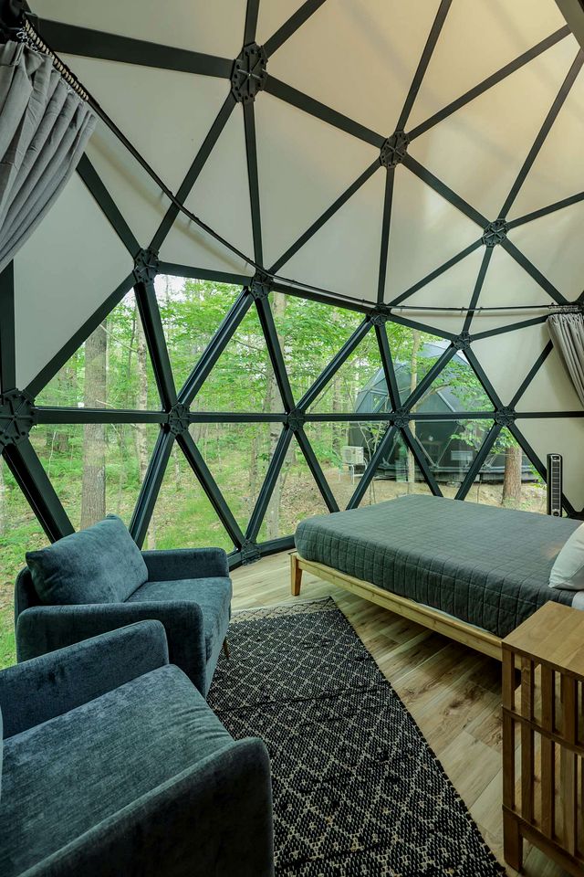 Luminous Geodesic Dome Retreat Near Freeport, Maine