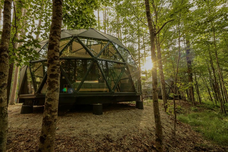 Luminous Geodesic Dome Retreat Near Freeport Beach, Maine