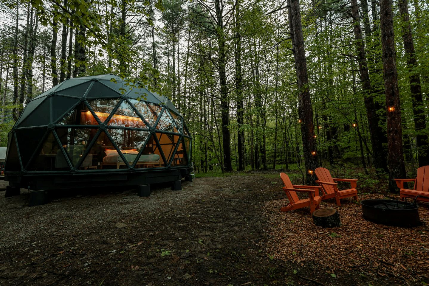 Serene Coastal Geodesic Dome Haven Near Freeport Beach, Maine