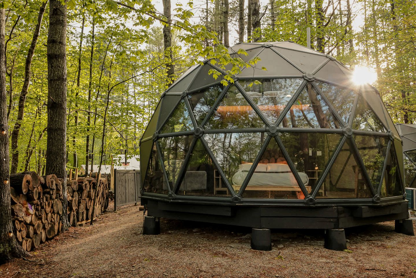 Tranquil Coastal Geodesic Dome Retreat Near Freeport Beach, Maine
