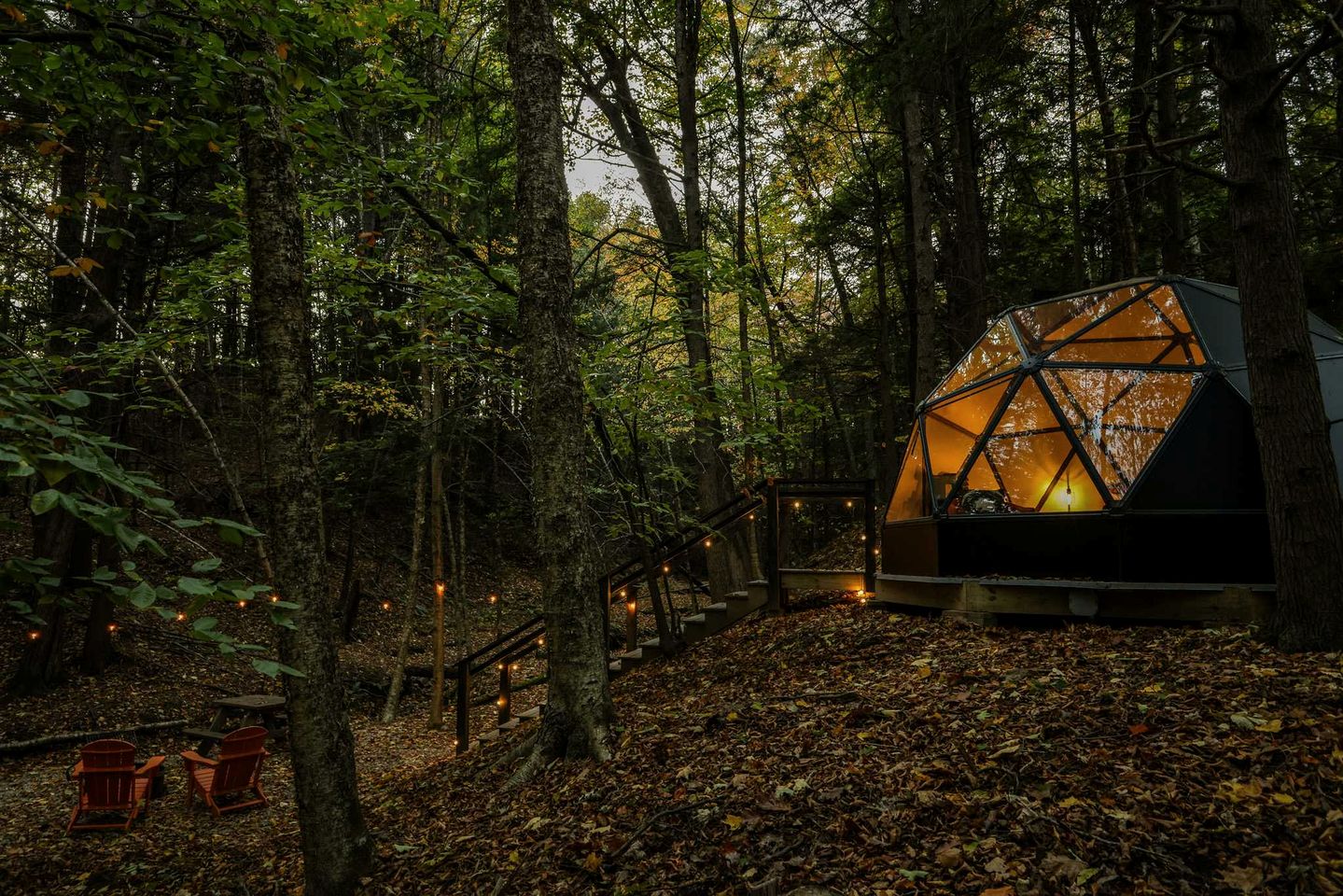 Romantic Coastal Geodesic Dome Escape Near Freeport, Maine