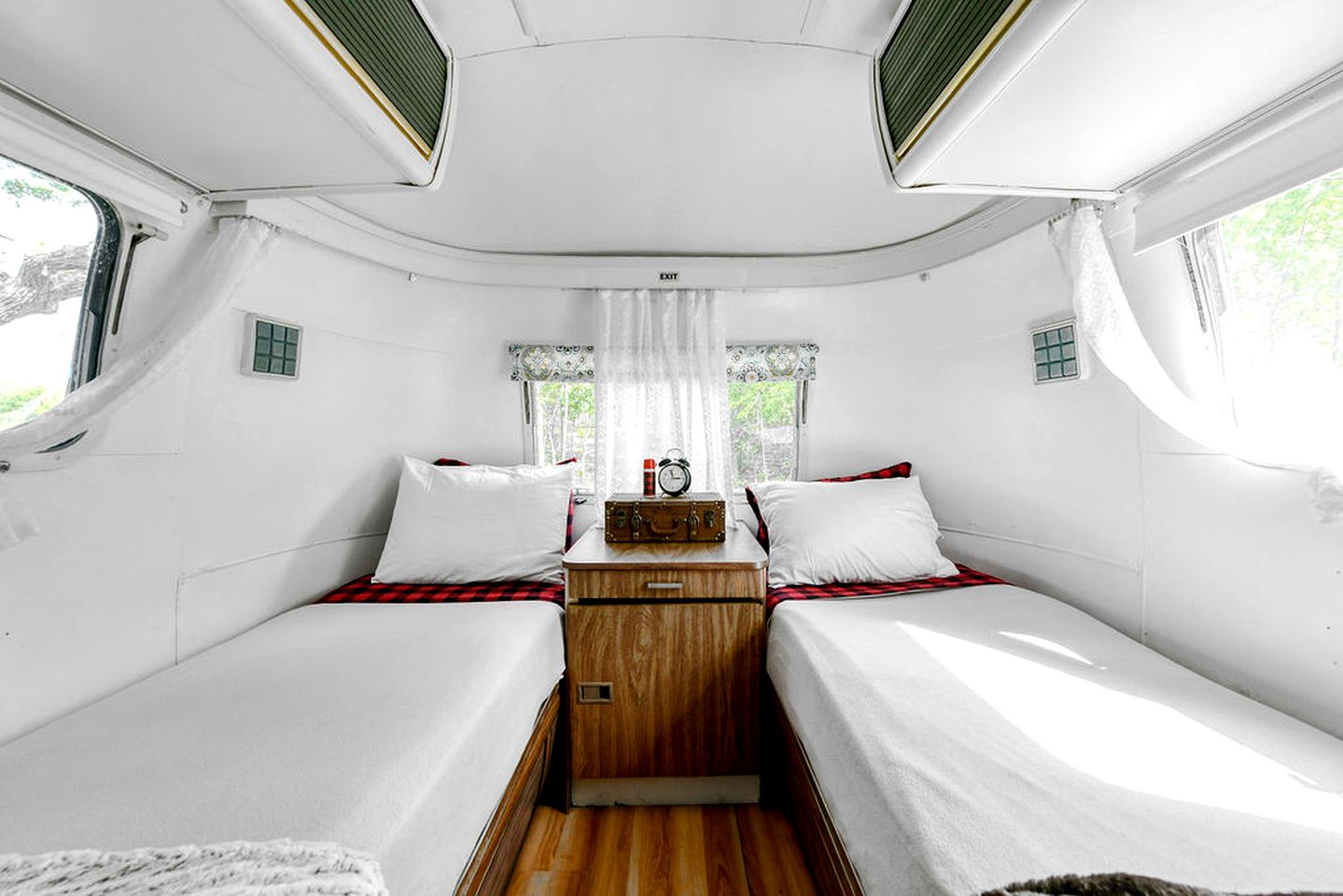 Stunning Vintage Airstream with Fire Pit Surrounded by Natural Beauty for an Amazing Outdoor Adventure in Troy, Wisconsin