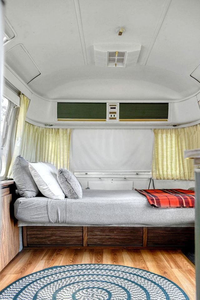 Stunning Vintage Airstream with Fire Pit Surrounded by Natural Beauty for an Amazing Outdoor Adventure in Troy, Wisconsin