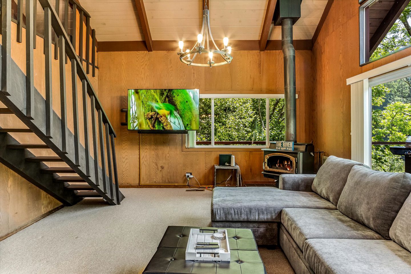 Luxury Log Cabin on the Russian River Surrounded by Redwoods State Natural Reserve in Guerneville, California