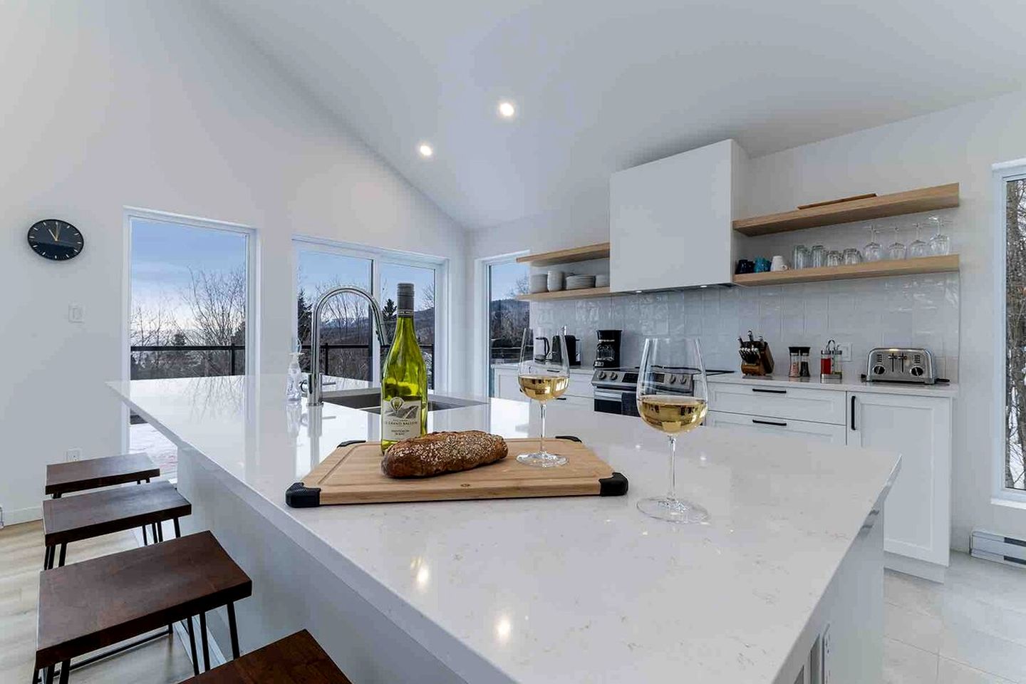 Contemporary Pet-Friendly Mountain Getaway with Saint Lawrence River Views near Baie-Saint-Paul, Quebec