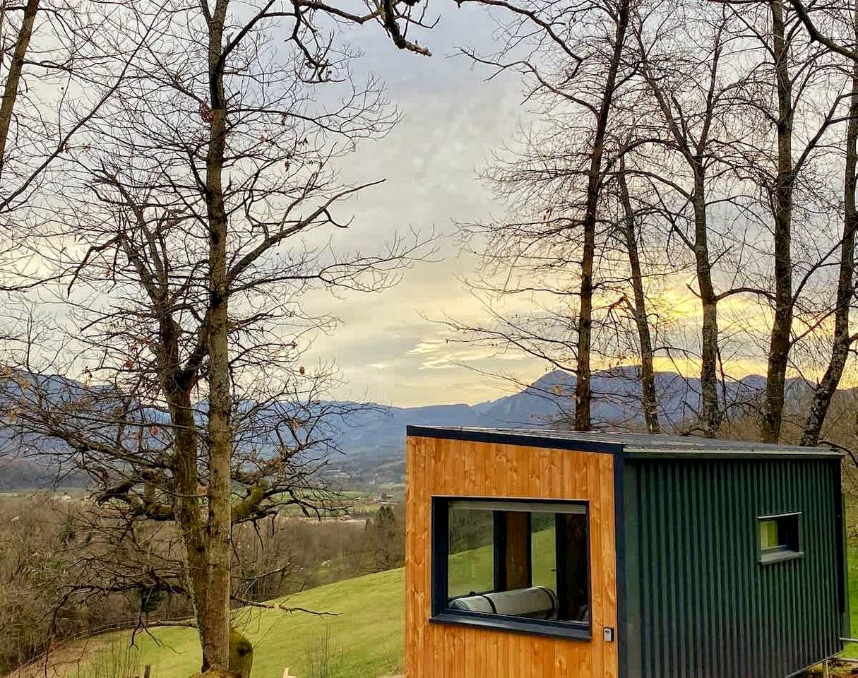 Panoramic Eco-Lodge with Orchard & Animal Friends Near Saint-André-en-Royans | Vercors, France