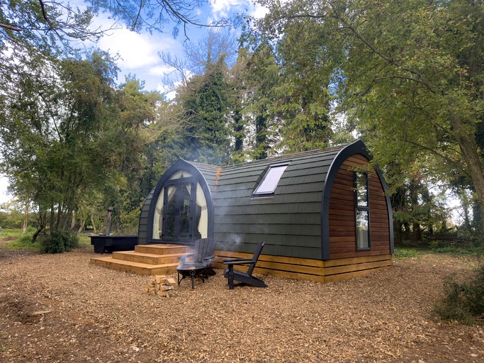 Eco-Conscious Glamping Pod Nestled in the Trees for a Unique Getaway near Salisbury, England