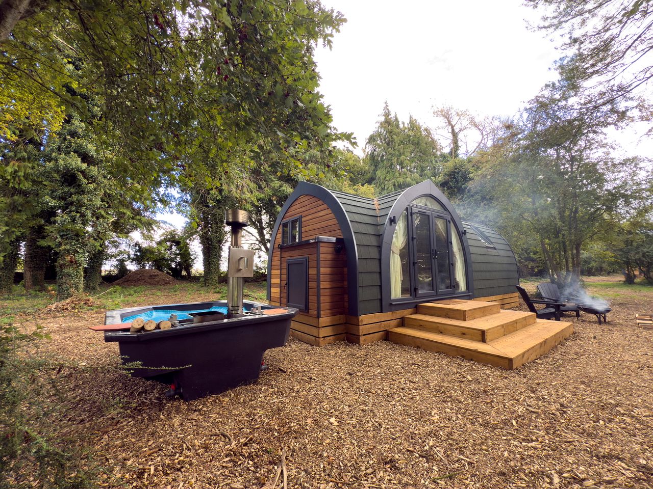 Eco-Conscious Glamping Pod Nestled in the Trees for a Unique Getaway near Salisbury, England