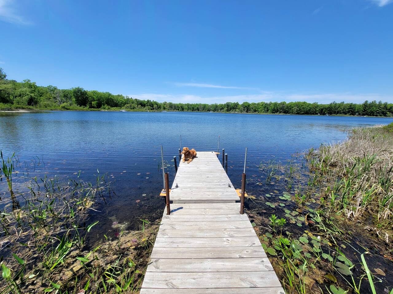 Cozy Lakeside Log Cabin with Kayaks & Arcade Access near Trails in Bitely, Michigan