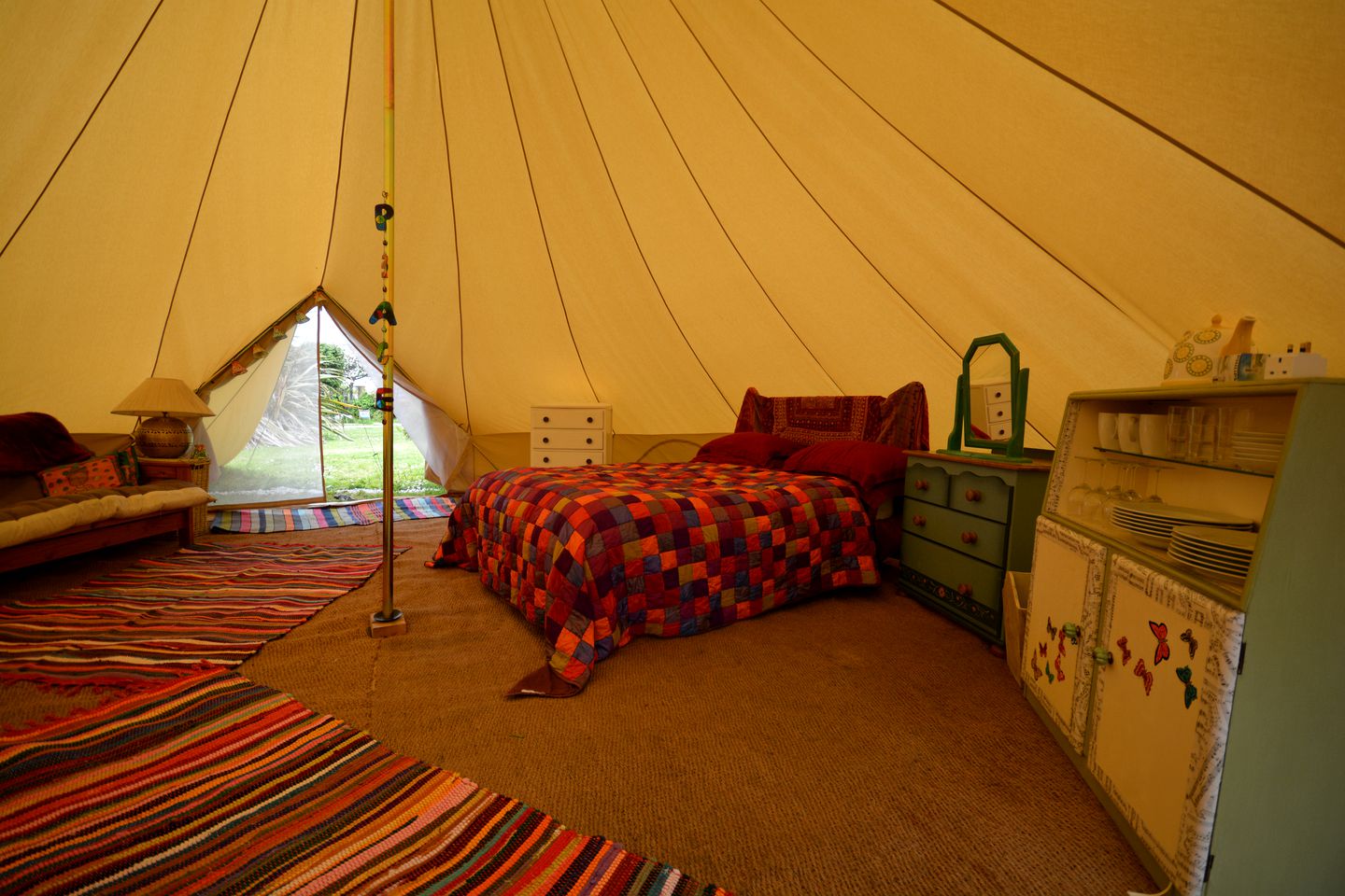 Luxury Bell Tent for Hire in Helston on the Idyllic Coast of Cornwall, England