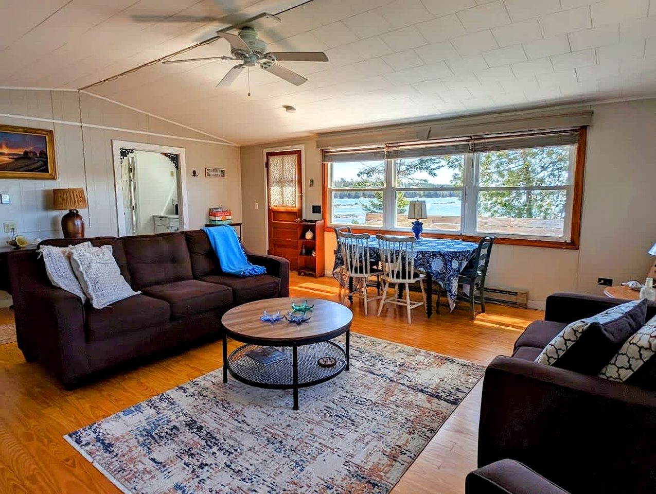 Rustic Waterfront Beach House with Private Beach, Fire Pit & Dock, Near Bar Harbor in Hancock, Maine