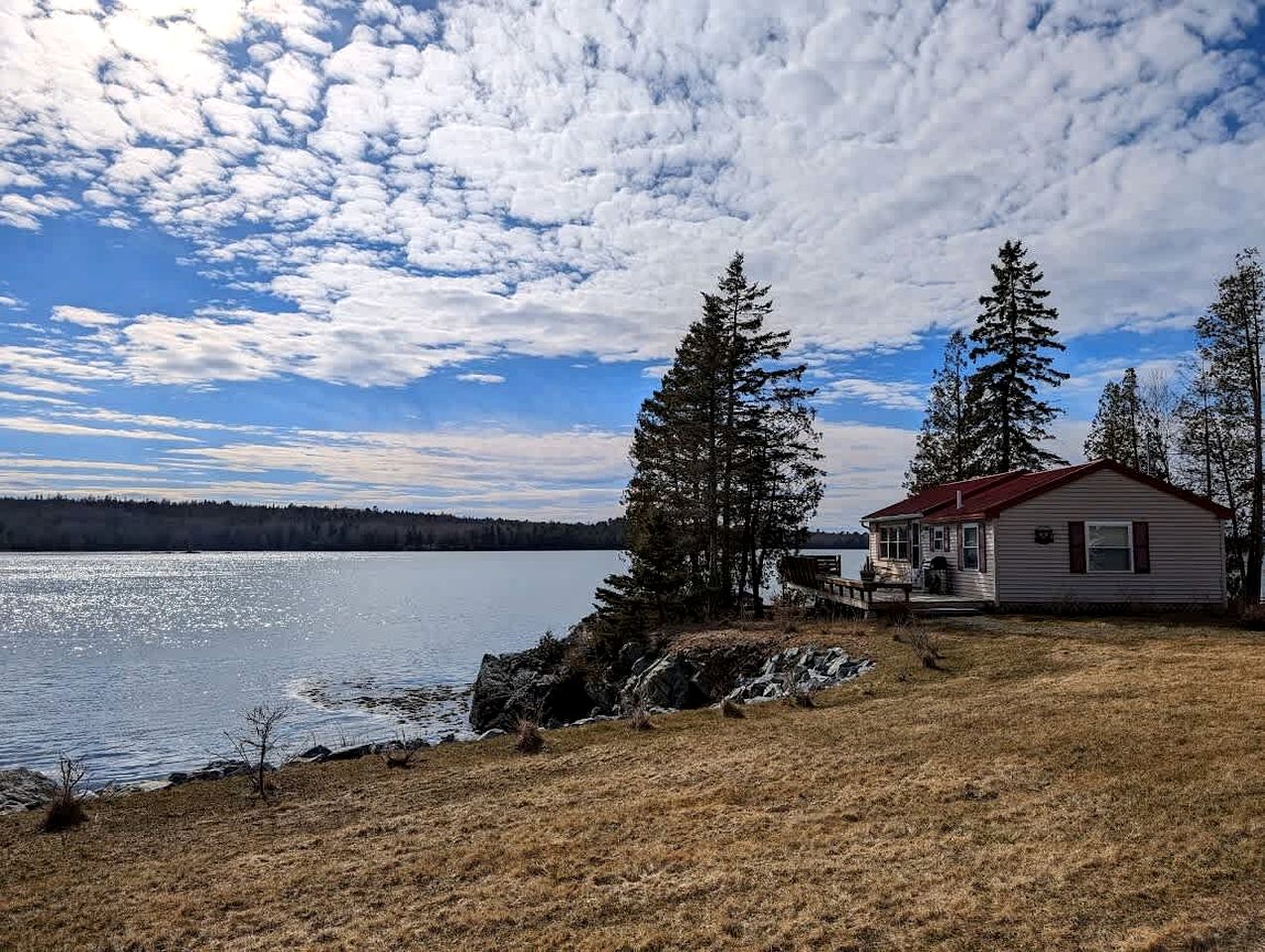 Rustic Waterfront Beach House with Private Beach, Fire Pit & Dock, Near Bar Harbor in Hancock, Maine