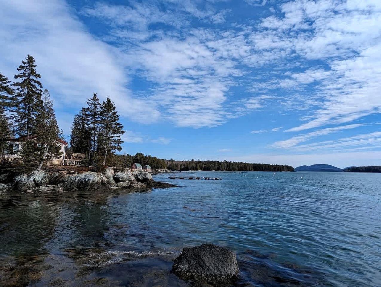 Rustic Waterfront Beach House with Private Beach, Fire Pit & Dock, Near Bar Harbor in Hancock, Maine