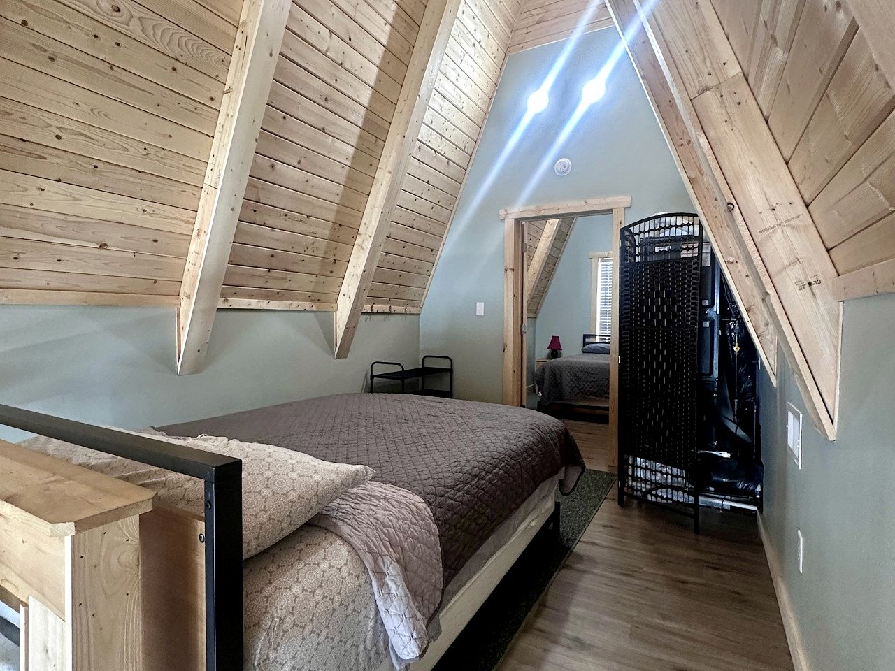 Lofted A-Frame Cabin with Direct Lake Access and Equipped Deck in Michigan