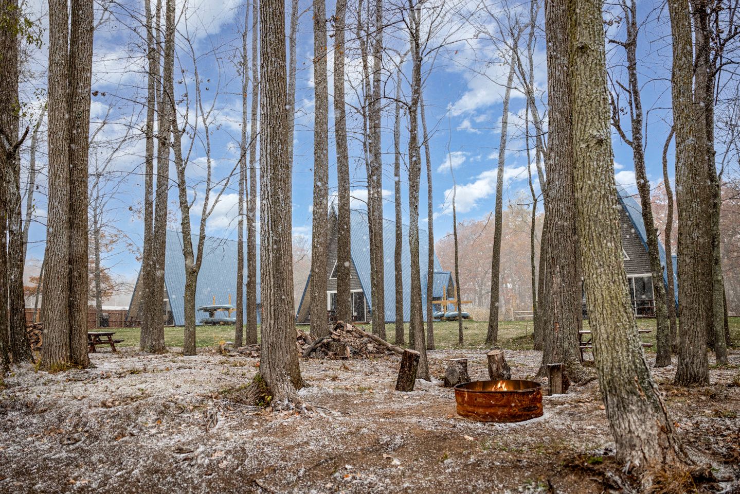 Lofted A-Frame Cabin with Direct Lake Access and Equipped Deck in Michigan
