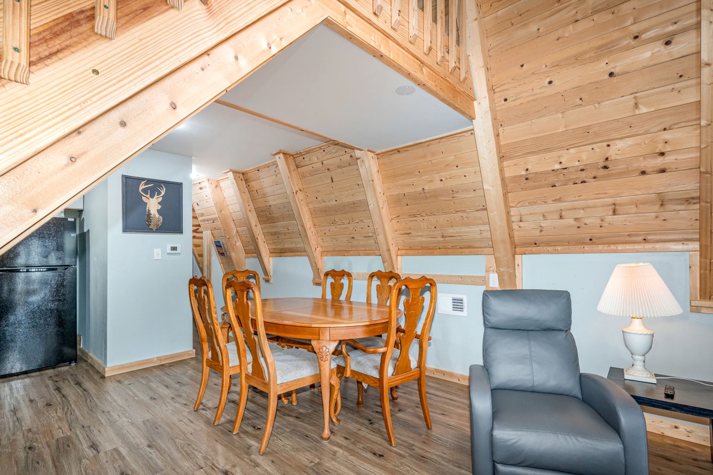 Lofted A-Frame Cabin with Direct Lake Access and Equipped Deck in Michigan