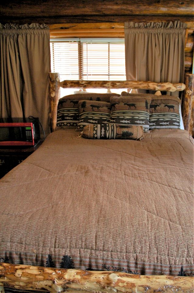 Traditional Log Cabin with Large Windows on the Kenai Peninsula, Alaska