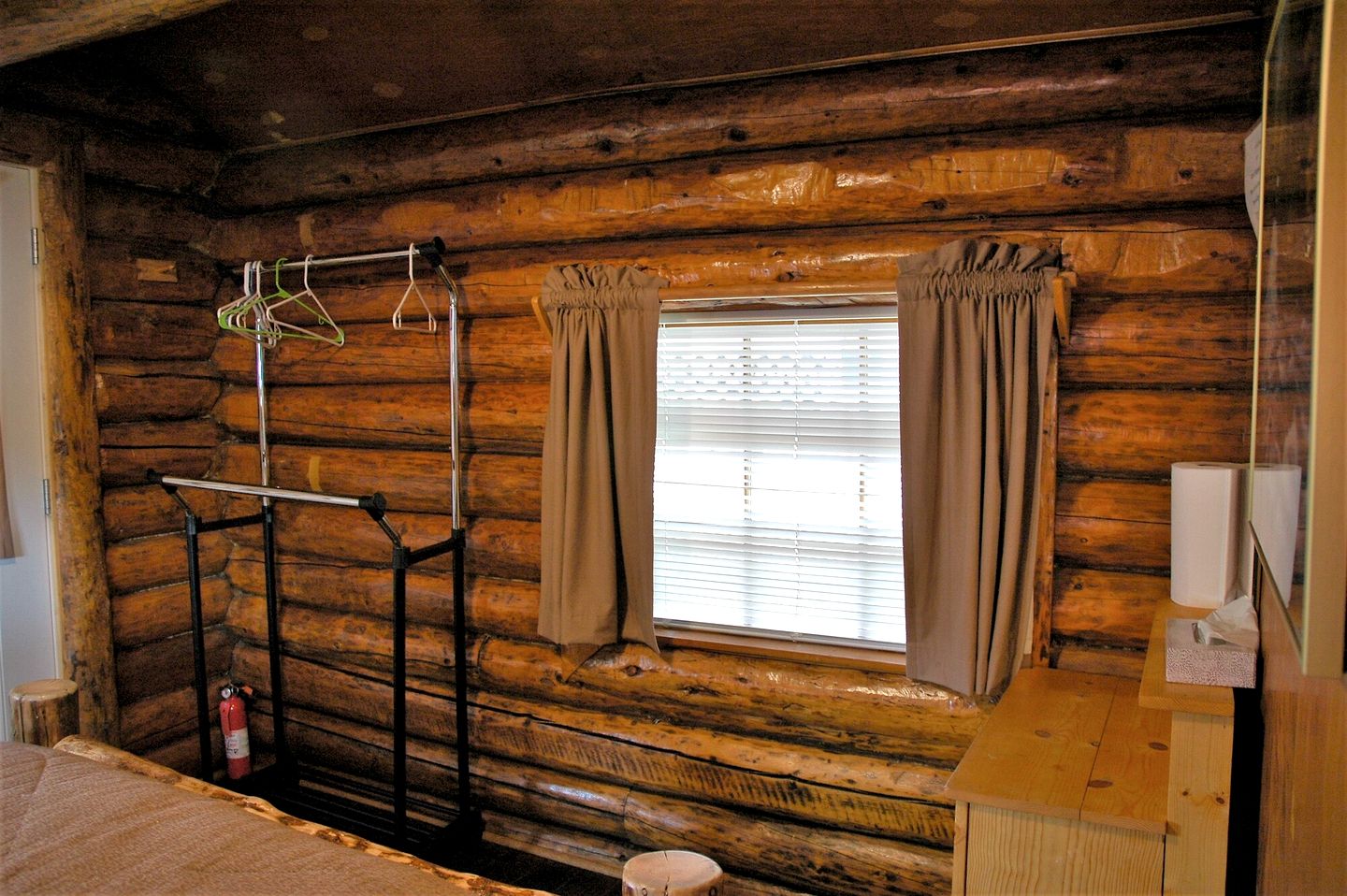 Traditional Log Cabin with Large Windows on the Kenai Peninsula, Alaska