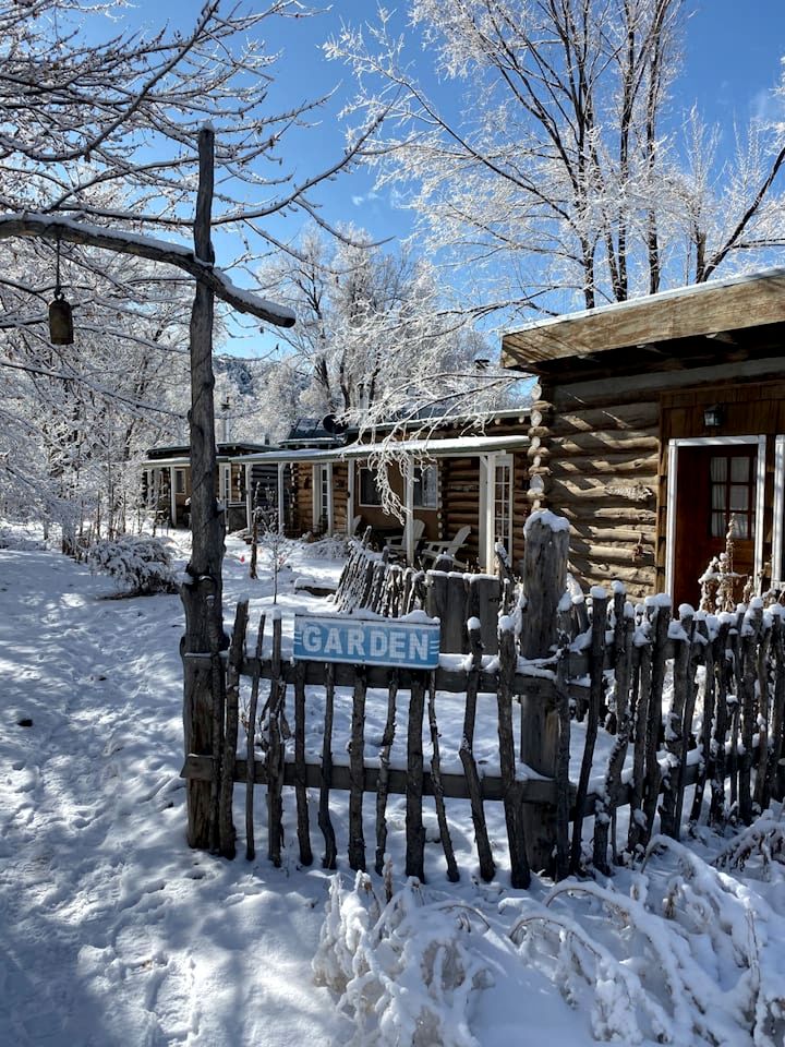 Rustic Log Cabin on Eco-Friendly Farm near Taos, New Mexico