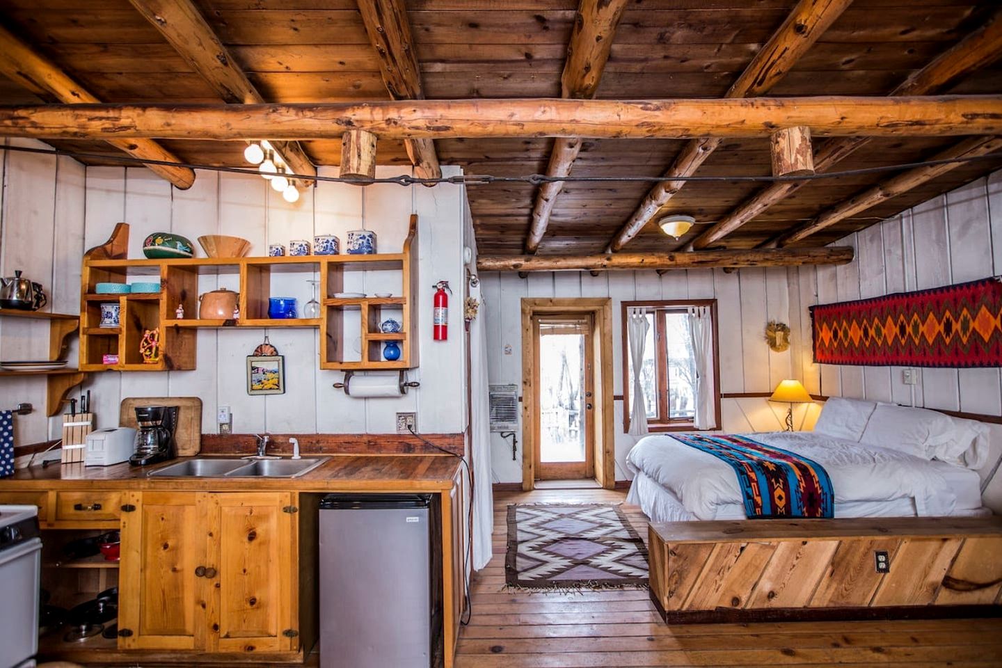 Rustic Log Cabin on Eco-Friendly Farm near Taos, New Mexico