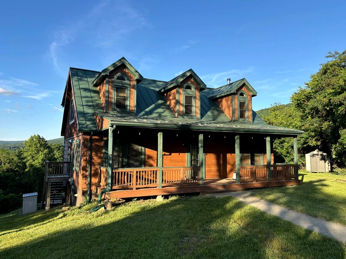 Peaceful Log Cabin on Private Acres with Creek & Pond in Rileyville, Virginia
