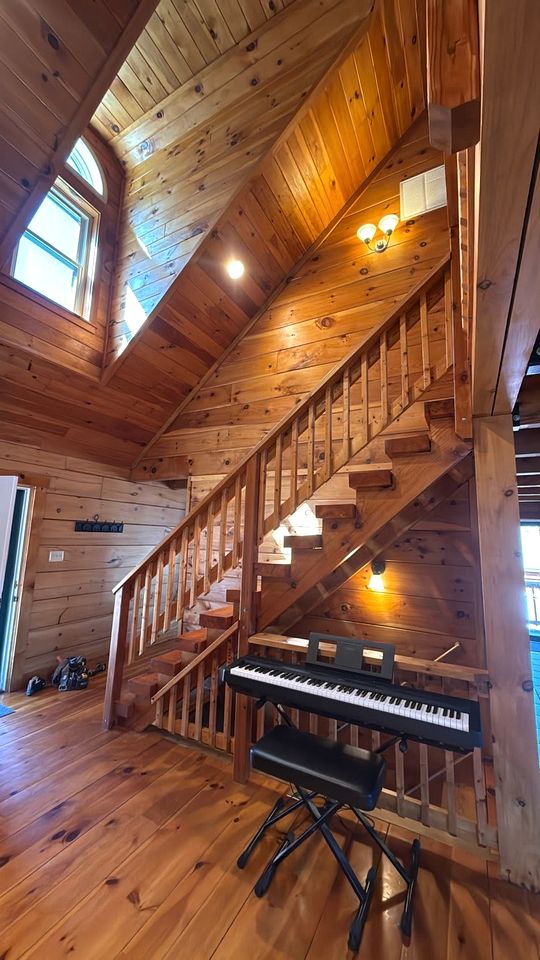 Peaceful Log Cabin on Private Acres with Creek & Pond in Rileyville, Virginia