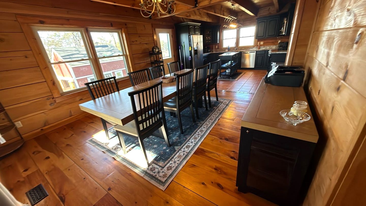 Peaceful Log Cabin on Private Acres with Creek & Pond in Rileyville, Virginia