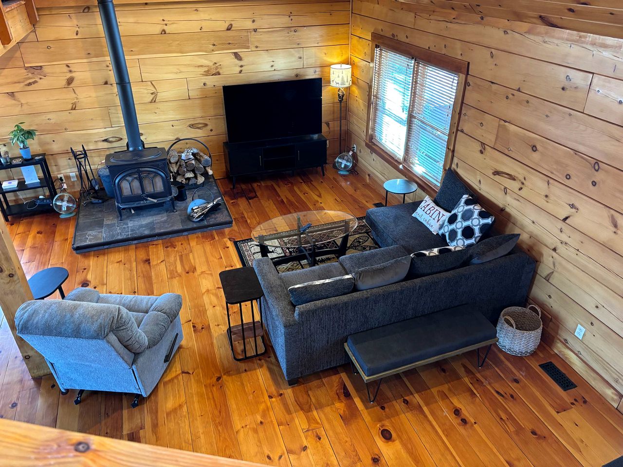 Peaceful Log Cabin on Private Acres with Creek & Pond in Rileyville, Virginia