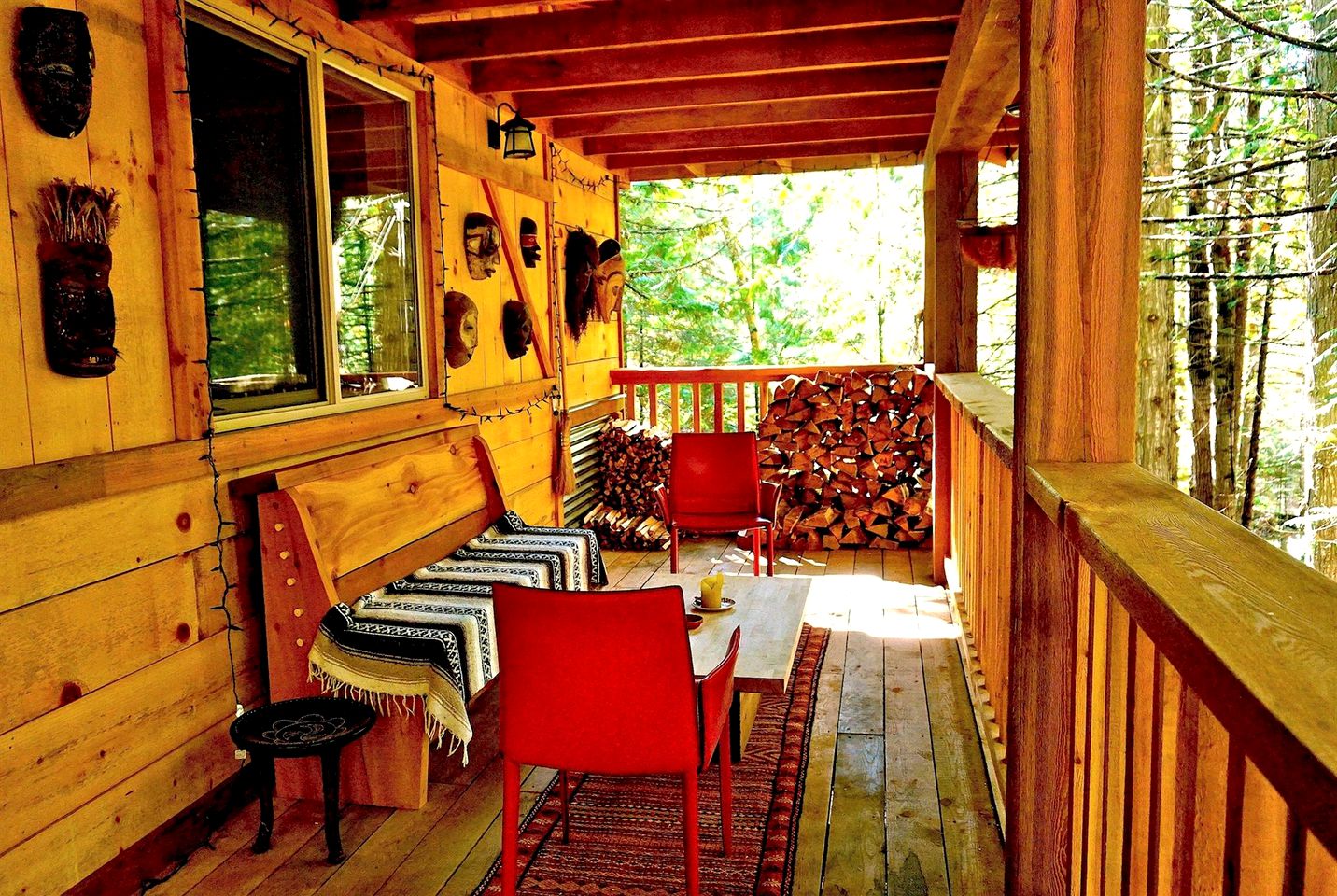 Secluded African-Themed Cabin Rental in a Tranquil 42-Acre Forest near Nelson, British Columbia