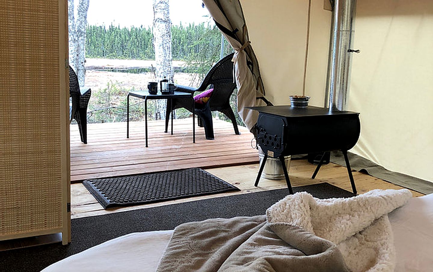 Romantic Tent Getaway for Two with a Private Deck in Soldotna, Alaska