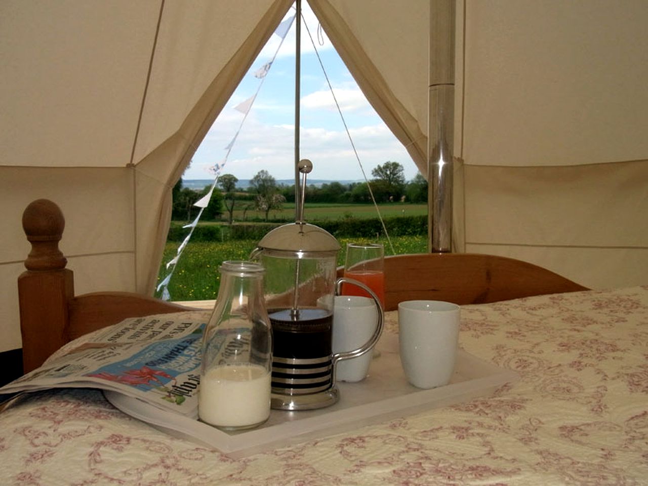 Lovely Bell Tents for Hire Encircled by Countryside in Herefordshire, England