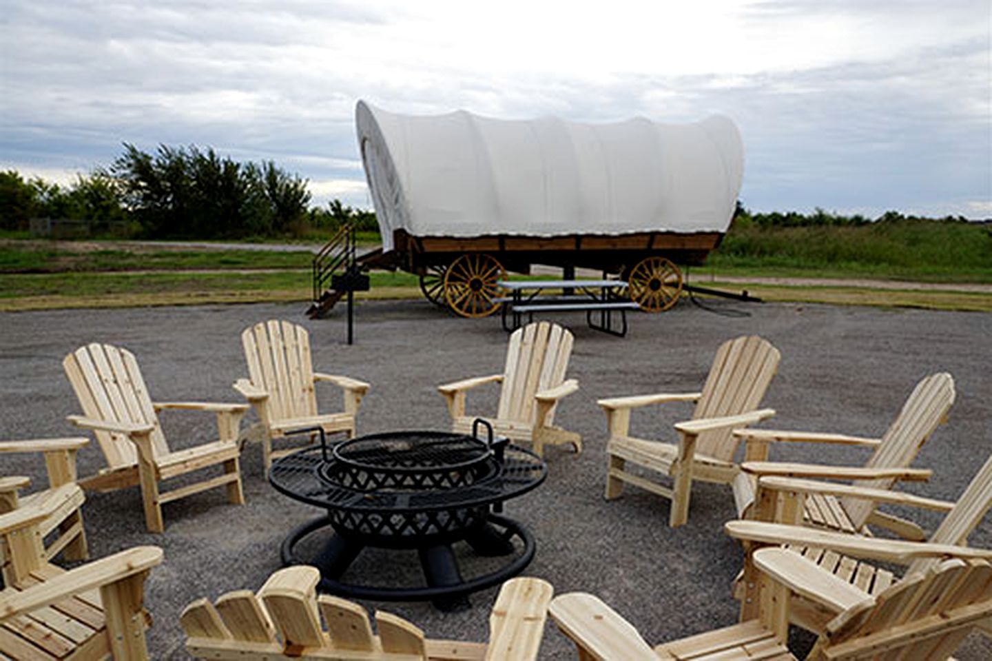 Lovely Conestoga-Style Covered Wagon for Glorious Glamping on Farm in Oklahoma