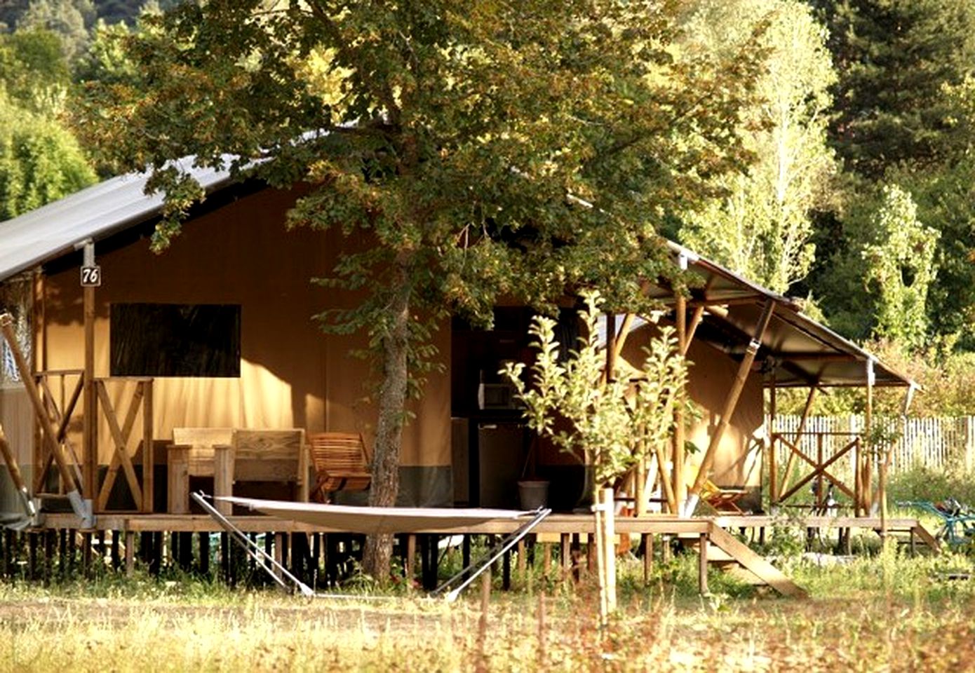 Lovely Tented Cabins with Private Terraces in Saires, France