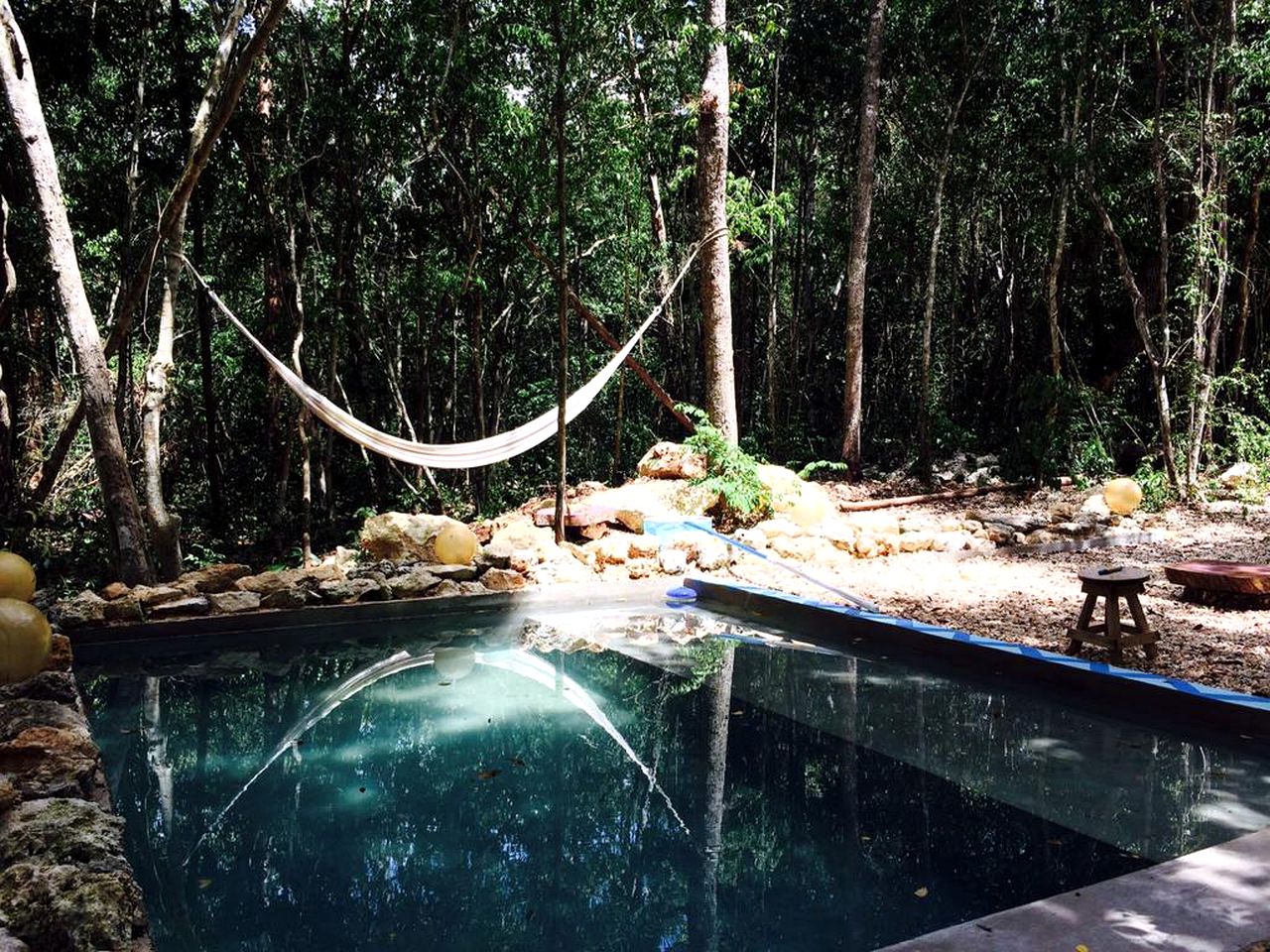 Glamping Hut Rental with Shared Outdoor Pool on the Yucatan Peninsula near Tulum, Mexico