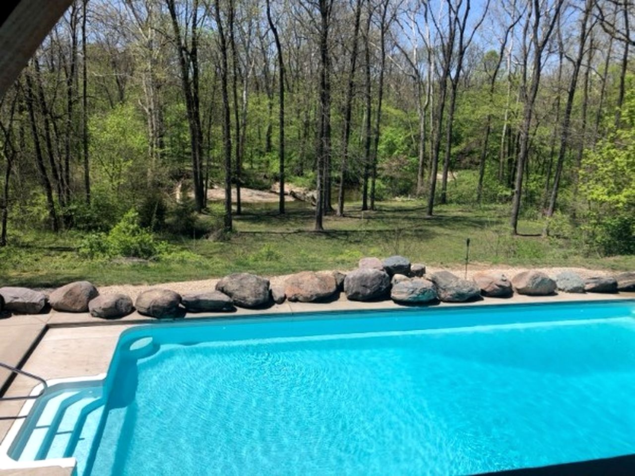 Luxurious Cabin Retreat with Heated Pool and Scenic Creek Views in Wayne Township, IN