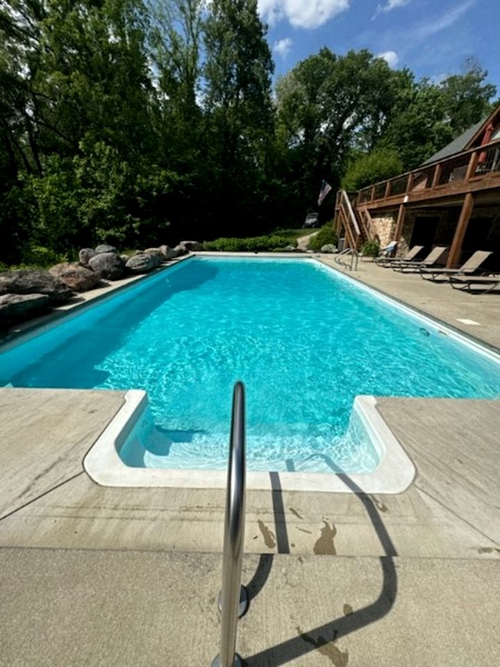 Luxurious Cabin Retreat with Heated Pool and Scenic Creek Views in Wayne Township, IN
