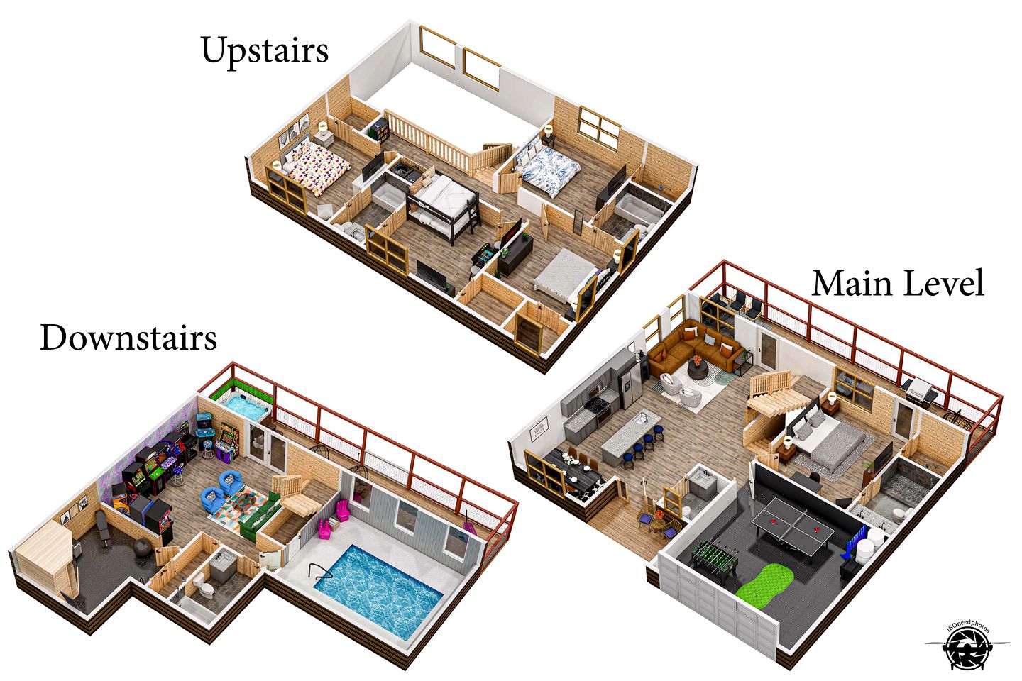Luxurious Dolly Parton Inspired Cabin with Indoor Pool, a Private Hot Tub, and Arcade Games near Dollywood, Tennessee