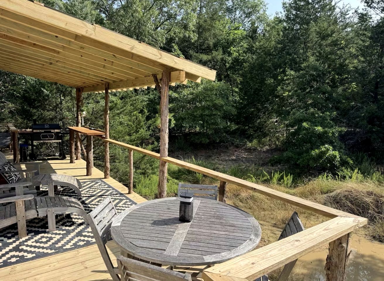 Luxurious Remodeled Airstream with Wraparound Deck and Spa near Honey Grove, Texas