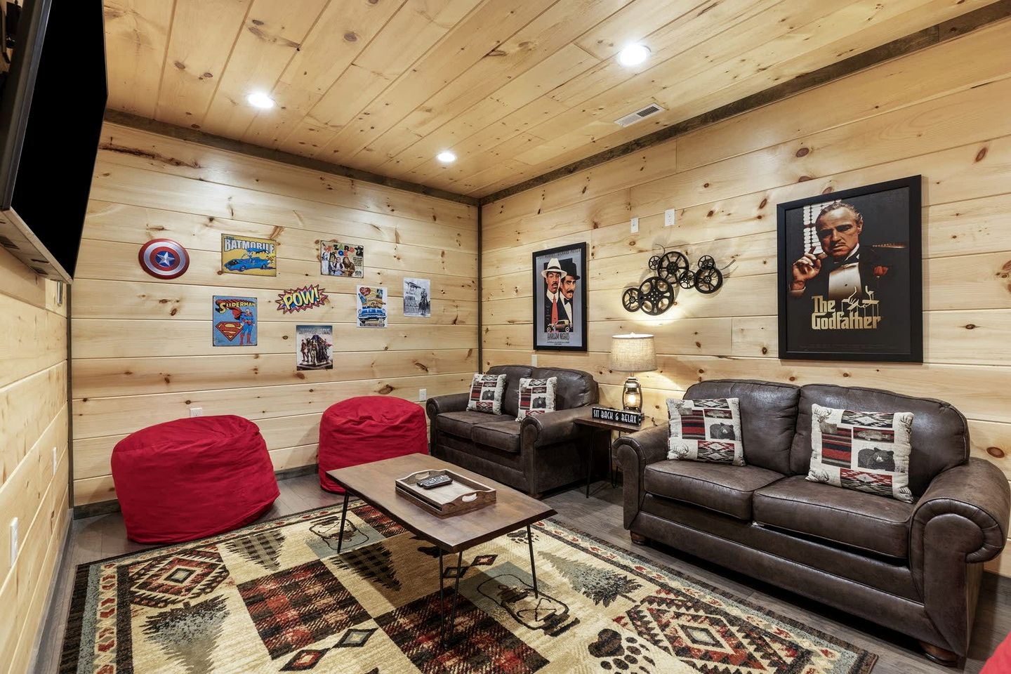 Luxury All-Wood Cabin with Game Room, Theater & Hot Tub near Pigeon Forge & Gatlinburg, Tennessee