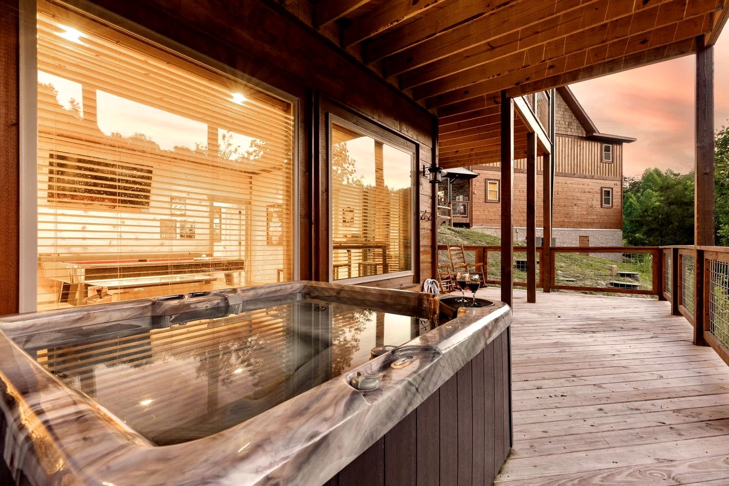 Luxury All-Wood Cabin with Game Room, Theater & Hot Tub near Pigeon Forge & Gatlinburg, Tennessee