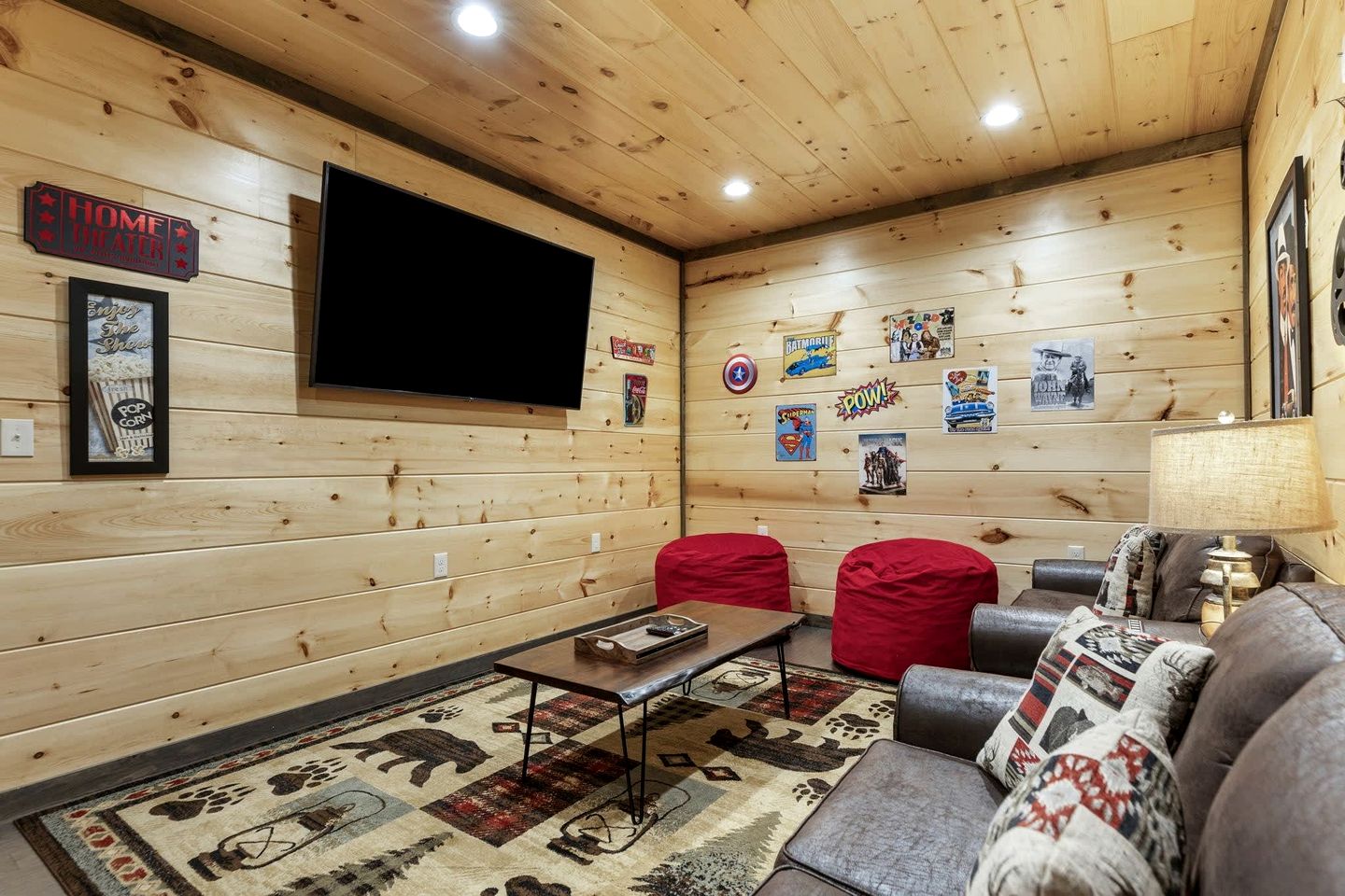 Luxury All-Wood Cabin with Game Room, Theater & Hot Tub near Pigeon Forge & Gatlinburg, Tennessee