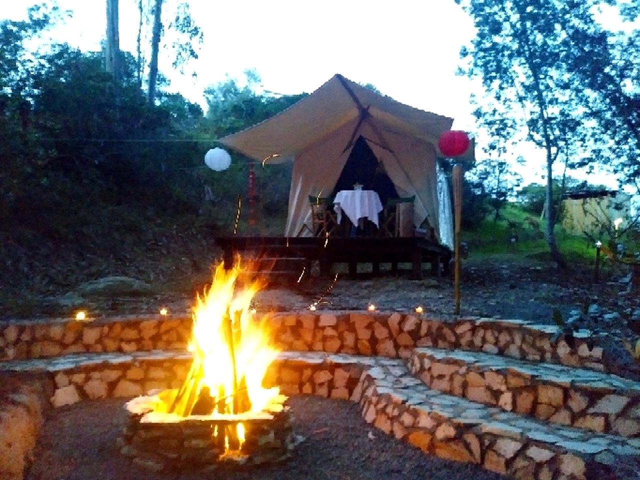 Luxury Camping Tent in a Forested Setting in Cundinamarca, Colombia