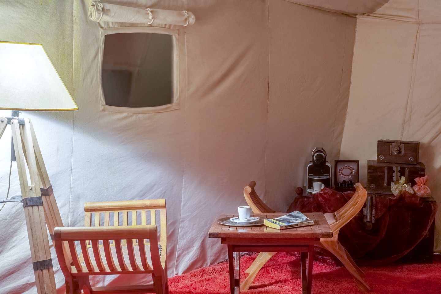 Luxury Camping Tent in the Erg Chigaga Dunes of the Sahara Desert, Morocco