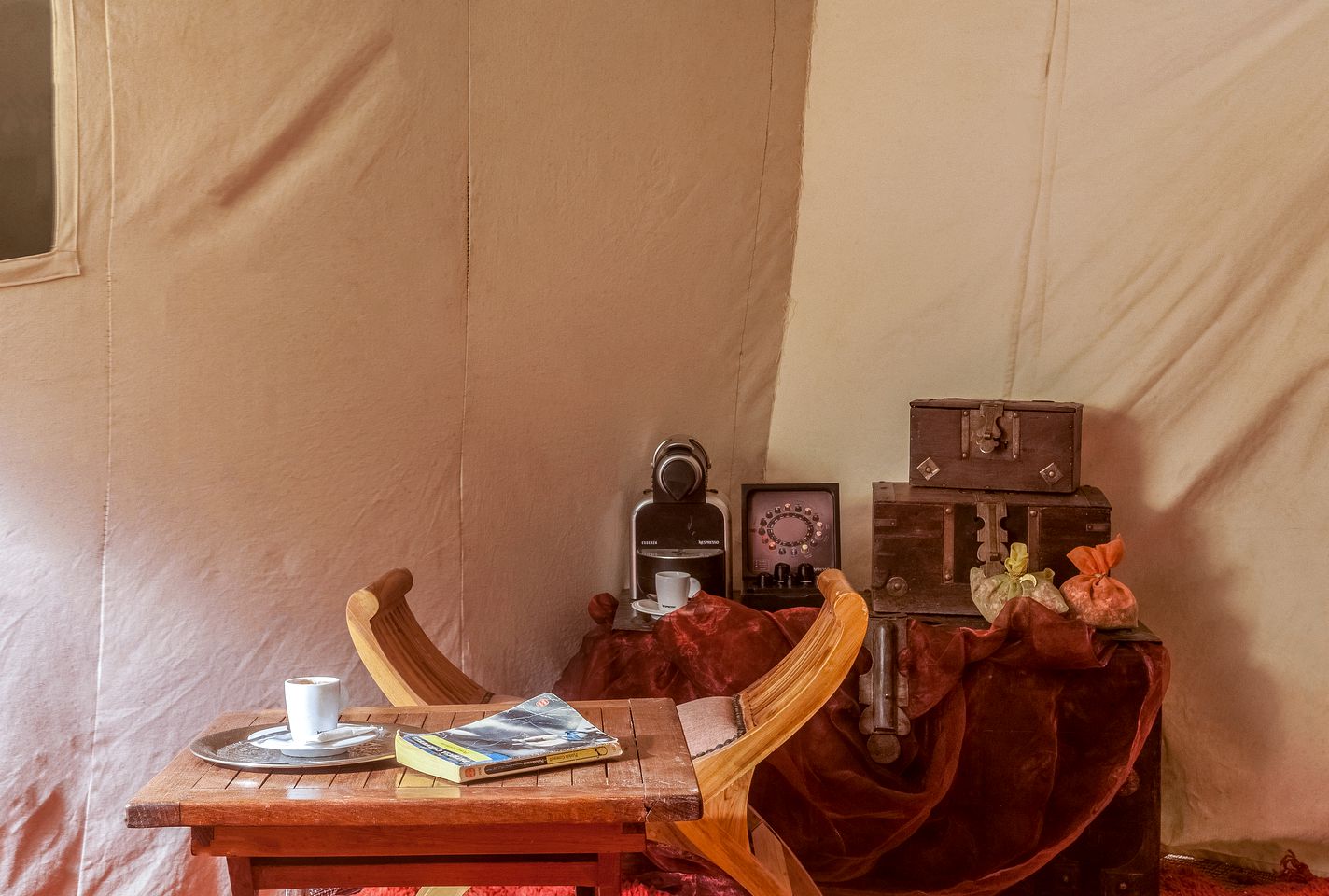 Luxury Camping Tent in the Erg Chigaga Dunes of the Sahara Desert, Morocco