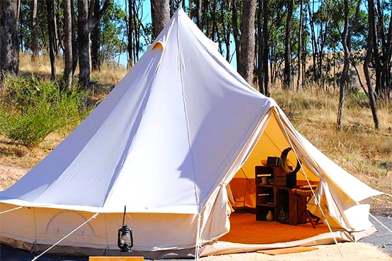 Located on a Daylesford camping site, these gorgeous luxury tents are great for bell tent glamping in victoria