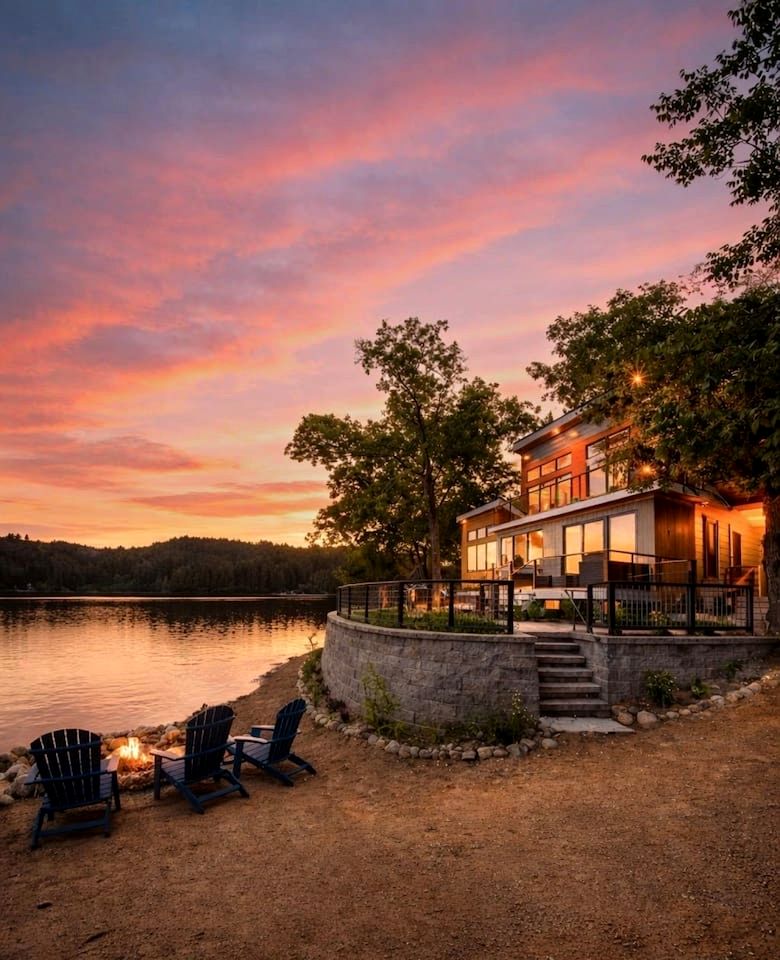 Luxury Lakefront Cabin with Breathtaking Living Spaces in New Hampshire