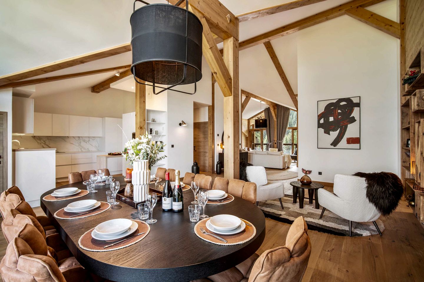 Luxurious Ski-In Ski-Out Penthouse with Panoramic Alpine Views near Ariondaz Gondola, Courchevel 1650, France
