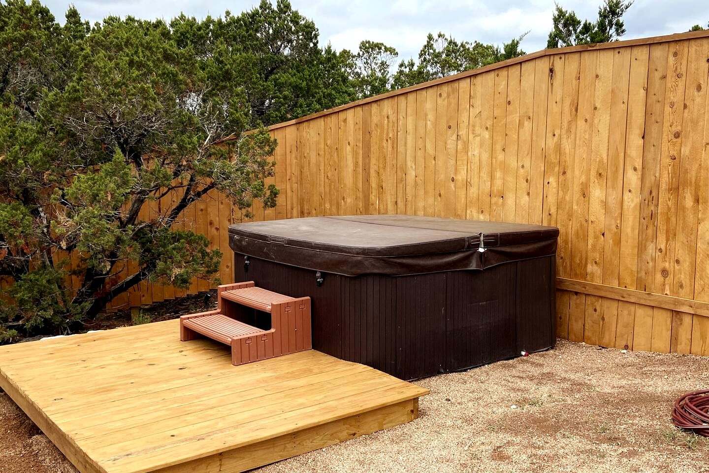 Scenic Hill Country Safari Tent Retreat with Hot Tub near Lake Travis in Marble Falls, Texas