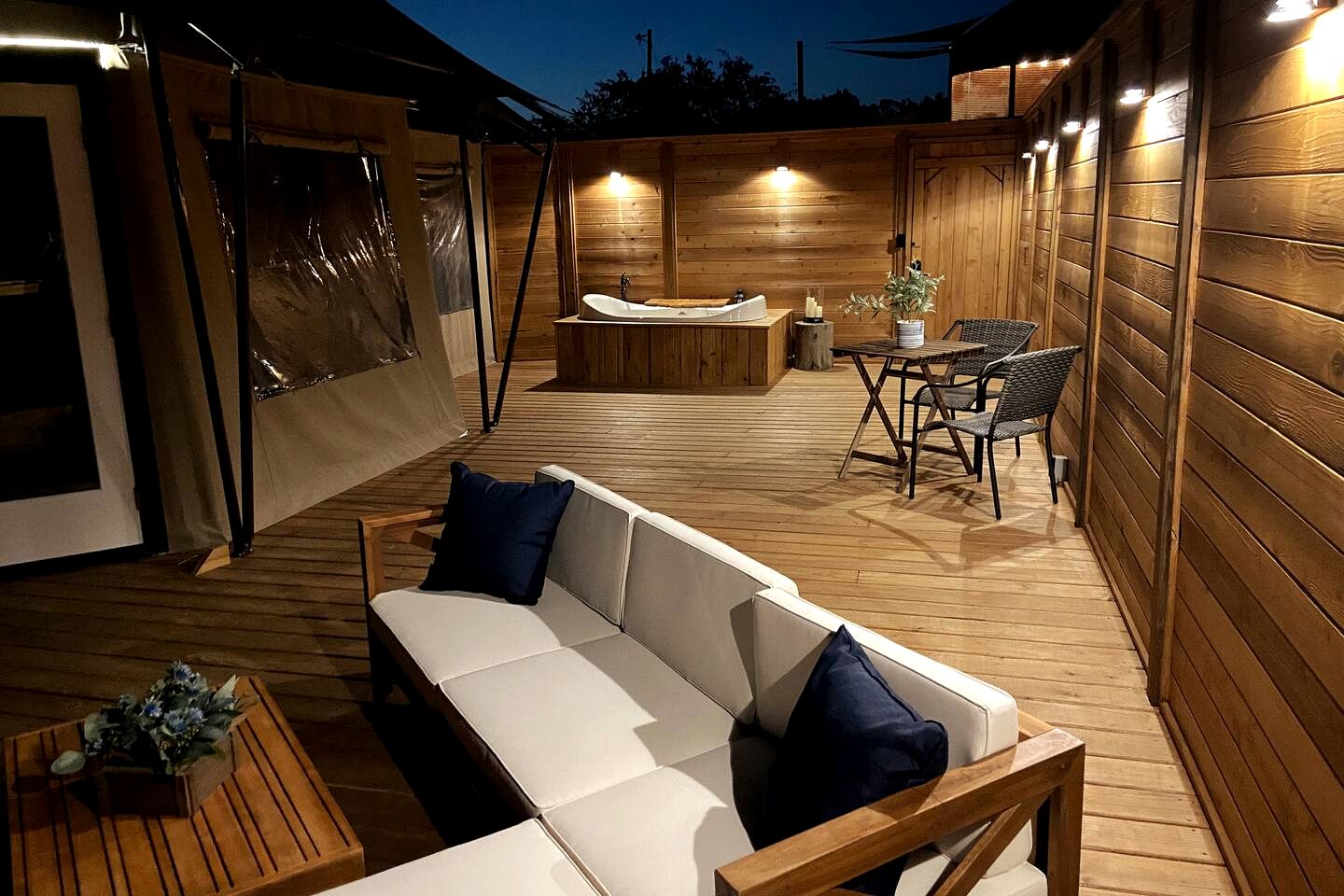 Romantic Hilltop Safari Glamping Tent with Lake Views near Lake Travis in Marble Falls, Texas